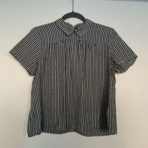 100% cotton blouse with pointed flat collar